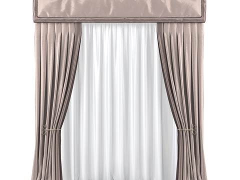  欧式古典窗帘3d模型 