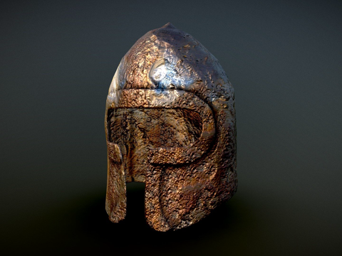  金属头盔3d模型 