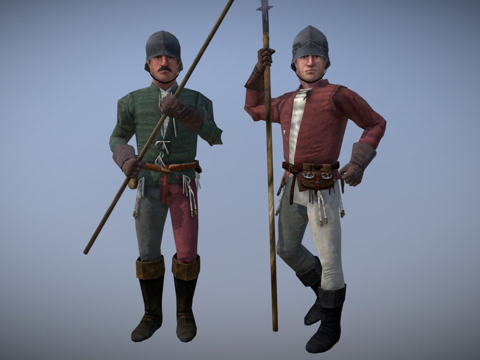  法国民兵钩镰兵3d模型 