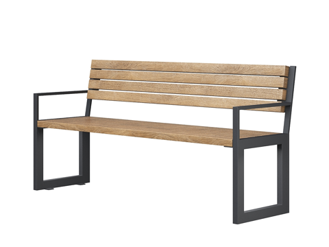  北欧简约户外椅子  休闲椅子 木质椅子 双人椅子3d模型 