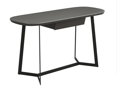  现代简约书桌 书桌 简约书桌 黑色木纹书桌 书房3d模型 