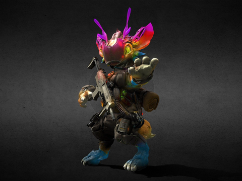  未来派外星战士狐狸3d模型 