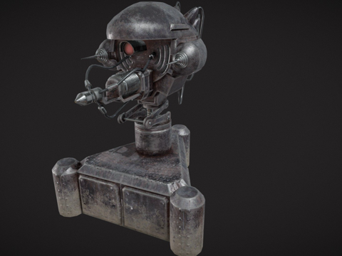  FO3风格英克雷炮塔3d模型 