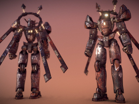  生锈机甲概念设计3d模型 