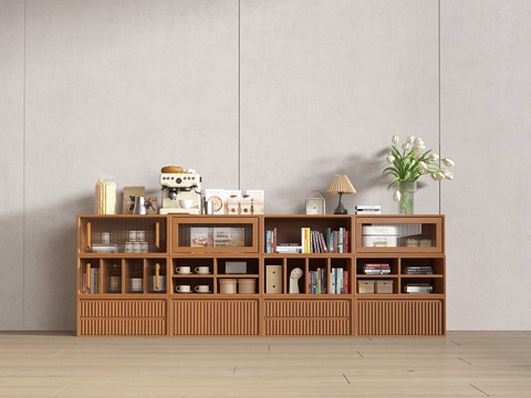  中古风边柜3d模型 