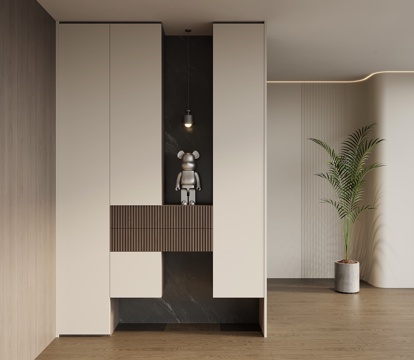 现代意式玄关柜 鞋柜su模型