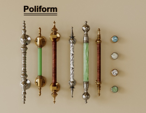  法式柜子拉手 把手3d模型 