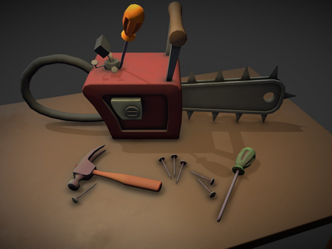  试图修理这该死的电锯3d模型 