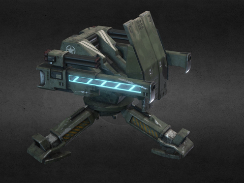  千鸟炮塔3d模型 