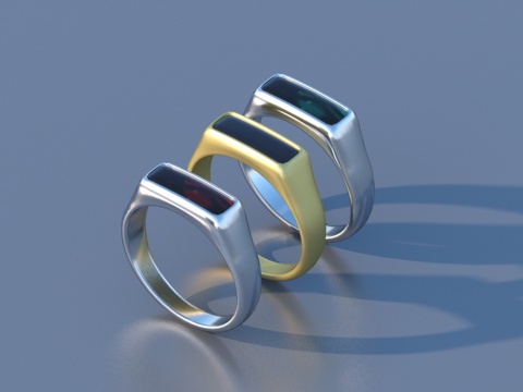  戒指 钻戒 宝石戒指 金戒指 银戒指3d模型 