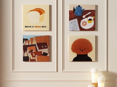  现代，儿童，简约，组合，装饰画3d模型 