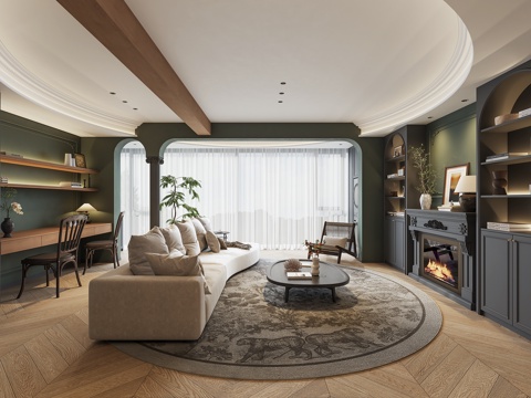  法式复古客餐厅3d模型 