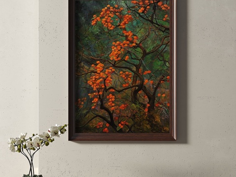  现代，中古，复古，简约，轻奢，装饰画3d模型 