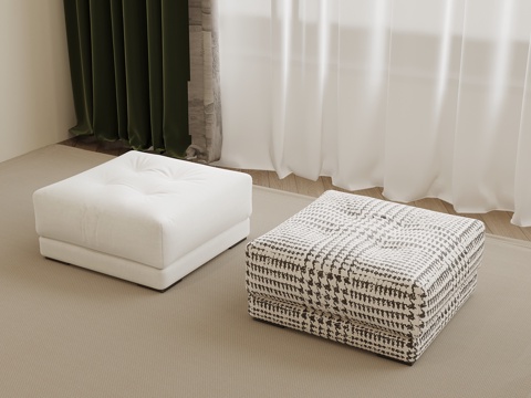  现代沙发凳 布艺换鞋凳su模型 