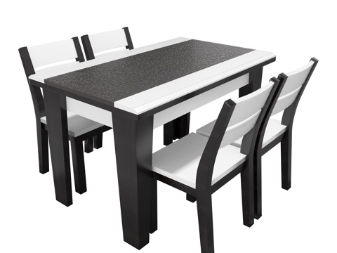  现代餐桌椅组合3d模型 