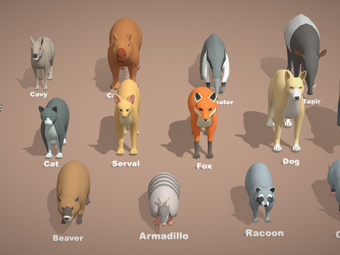  动物包中型野兽3d模型 