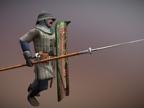  匈牙利帕维瑟长矛兵3d模型 