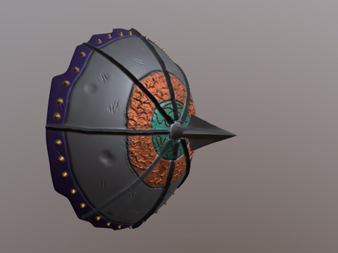  穹顶尖刺盾3d模型 