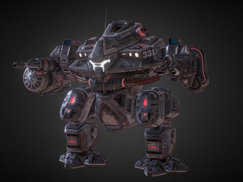  犀牛机甲3d模型 