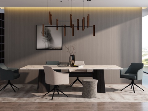  意大利 poliform现代餐桌椅3d模型 