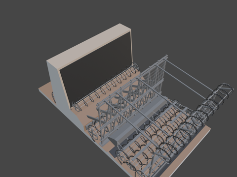  游戏抗僵尸禁区LAND低多边形3d模型 