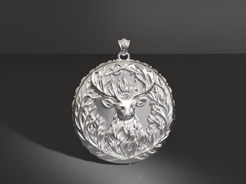  鹿头吊坠3d模型 