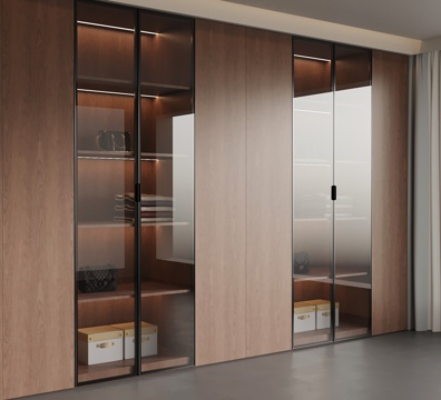  现代中古风衣柜3d模型 