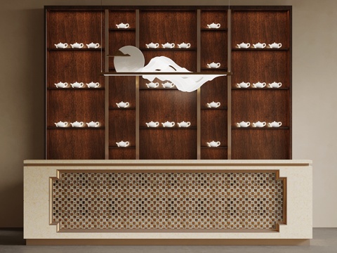  新中式前台3d模型 