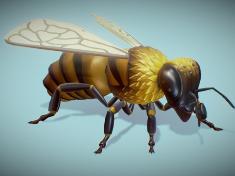  风格化工蜂3d模型 