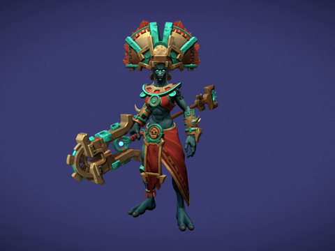  阿克鲁娜风暴英雄粉丝艺术3d模型 