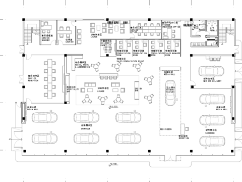  4S汽车服务中心 最新平面施工图合集cad施工图 