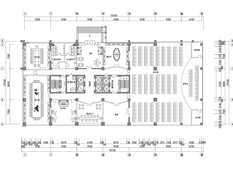  公司办公室 会议室 多功能厅 最新平面施工图合集cad施工图 