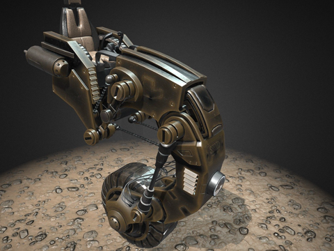  单轮摩托3d模型 