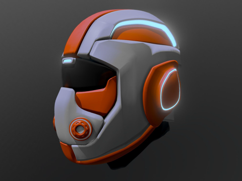  科幻头盔3d模型 