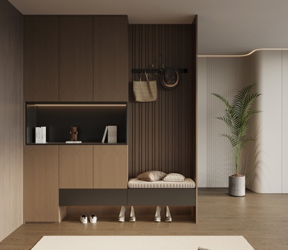 现代意式玄关柜 鞋柜su模型