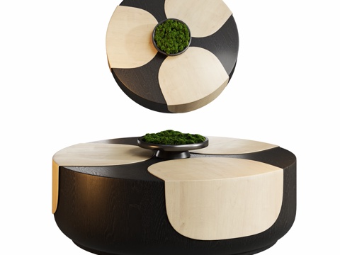 圆形茶几边几su模型