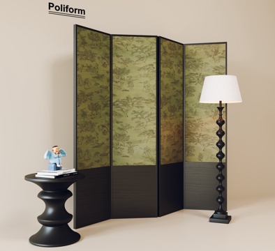  法式屏风 隔断3d模型 