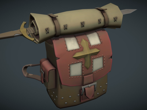  冒险者背包3d模型 