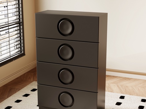  法式复古斗柜 高柜 玄关柜3d模型 