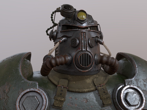  辐射1 T51b动力装甲高模胸像3d模型 