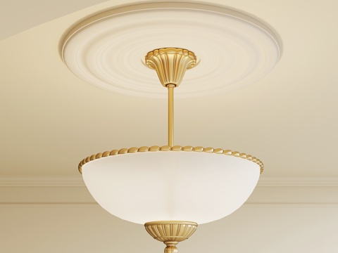  美式金属吊灯su模型 