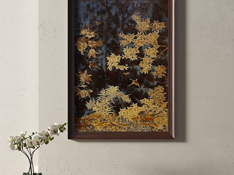  现代，中古，复古，简约，轻奢，装饰画3d模型 