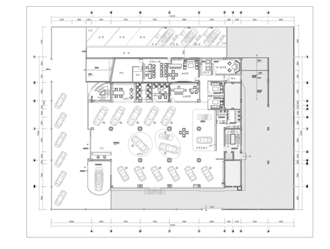 4S汽车服务中心 最新平面施工图合集cad施工图