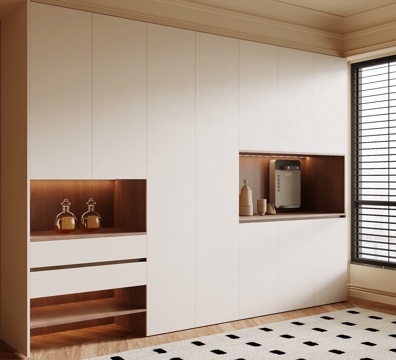 现代中古风餐边柜 橱柜su模型