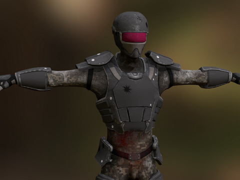  装甲士兵3d模型 