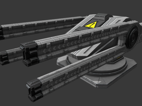  四联轨道炮3d模型 