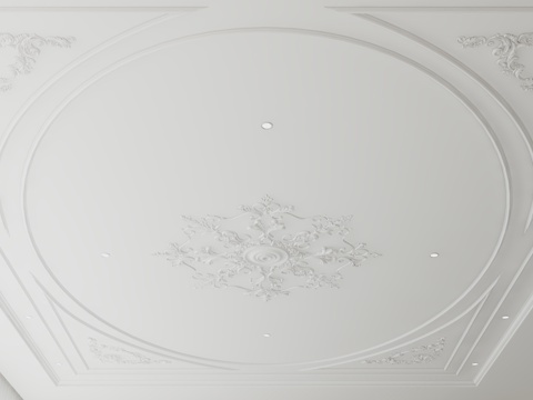  简约法式天花吊顶3d模型 