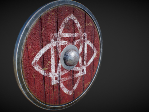  低多边形维京盾3d模型 