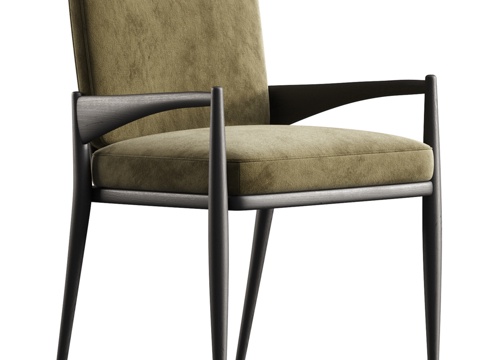  Palmas黑色软包餐椅3d模型 