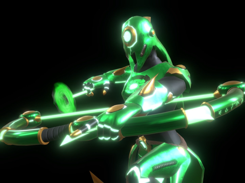  科技绿色模式3d模型 